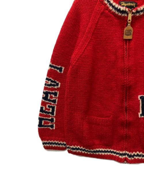 Hysteric Glamour（ヒステリックグラマー）Hysteric Glamour (ヒステリックグラマー) カウチンニットカーディガン レッド サイズ:Mの古着・服飾アイテム