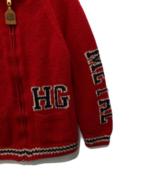 Hysteric Glamour（ヒステリックグラマー）Hysteric Glamour (ヒステリックグラマー) カウチンニットカーディガン レッド サイズ:Mの古着・服飾アイテム