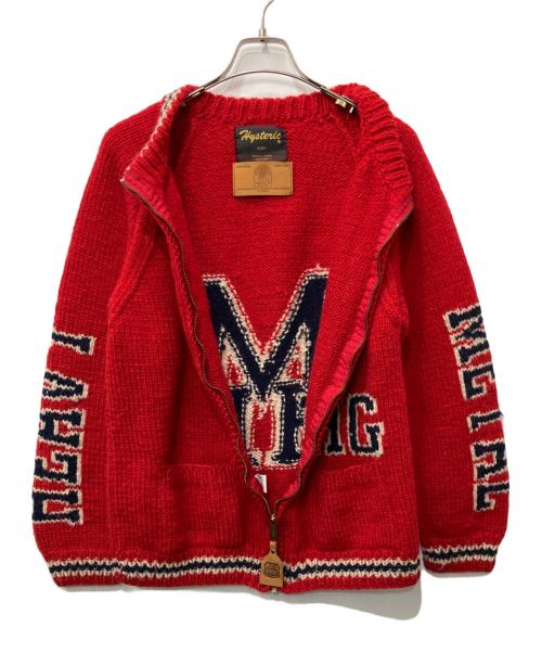 Hysteric Glamour（ヒステリックグラマー）Hysteric Glamour (ヒステリックグラマー) カウチンニットカーディガン レッド サイズ:Mの古着・服飾アイテム
