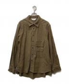 ANCELLMアンセルム）の古着「L/C NEP FLOWER EMBROIDERY OVER SHIRT」｜ベージュ