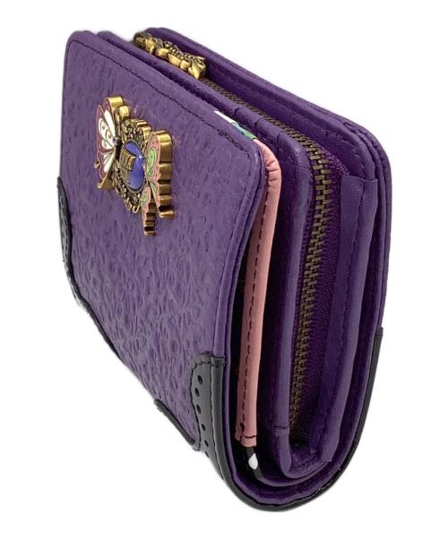 ANNA SUI（アナスイ）ANNA SUI (アナスイ) 鬼滅の刃 (キメツノヤイバ) 鬼滅の刃　胡蝶姉妹モデル　2つ折り財布 パープル 未使用品の古着・服飾アイテム