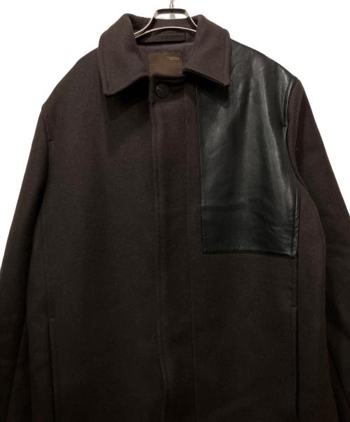 ZARA（ザラ）ZARA (ザラ) STUDIO NICHOLSON (スタジオ ニコルソン) パッチレザーロングコート ブラウン サイズ:Mの古着・服飾アイテム