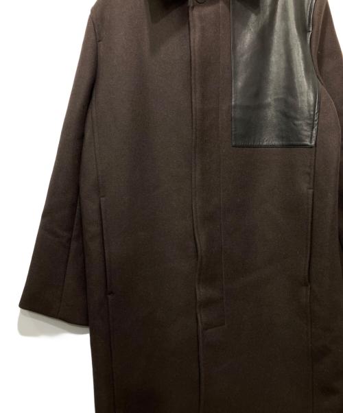 ZARA（ザラ）ZARA (ザラ) STUDIO NICHOLSON (スタジオ ニコルソン) パッチレザーロングコート ブラウン サイズ:Mの古着・服飾アイテム
