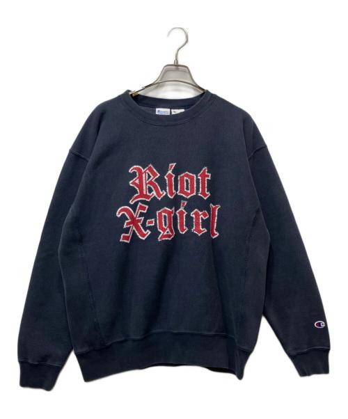 Champion（チャンピオン）Champion (チャンピオン) X-GIRL (エックスガール) スウェット ネイビー サイズ:Sの古着・服飾アイテム