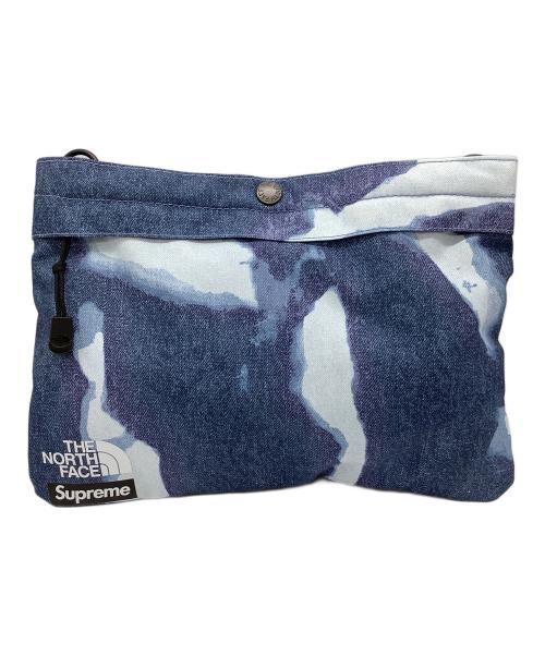 THE NORTH FACE（ザ ノース フェイス）THE NORTH FACE (ザ ノース フェイス) Supreme (シュプリーム) Bleached Denim Shoulder Bag ショルダーバッグ ブルー×ホワイトの古着・服飾アイテム
