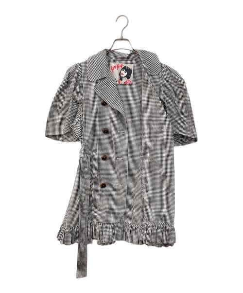 Mikio Sakabe（ミキオサカベ）Mikio Sakabe (ミキオサカベ) 半袖ワンピース ブラック×ホワイト サイズ:Fの古着・服飾アイテム