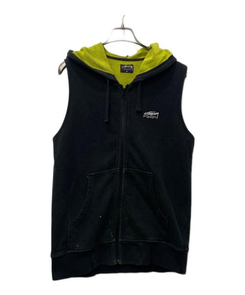 stussy（ステューシー）stussy (ステューシー) ベスト ブラック×グリーン サイズ:Mの古着・服飾アイテム
