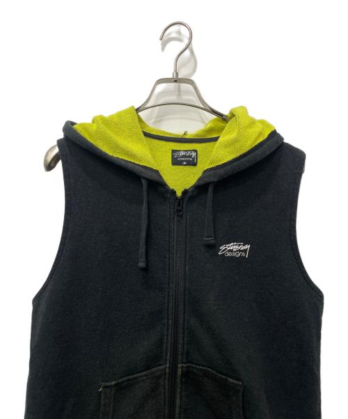 stussy（ステューシー）stussy (ステューシー) ベスト ブラック×グリーン サイズ:Mの古着・服飾アイテム