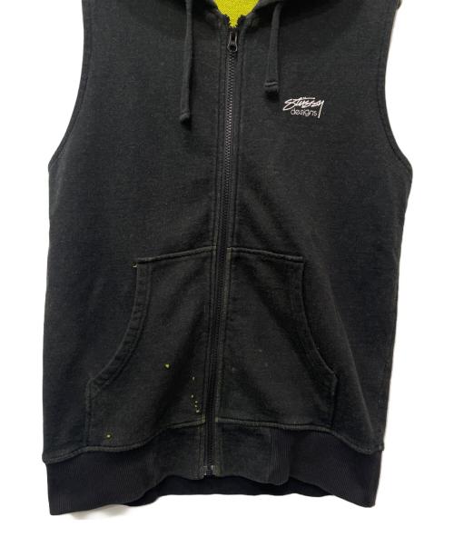 stussy（ステューシー）stussy (ステューシー) ベスト ブラック×グリーン サイズ:Mの古着・服飾アイテム