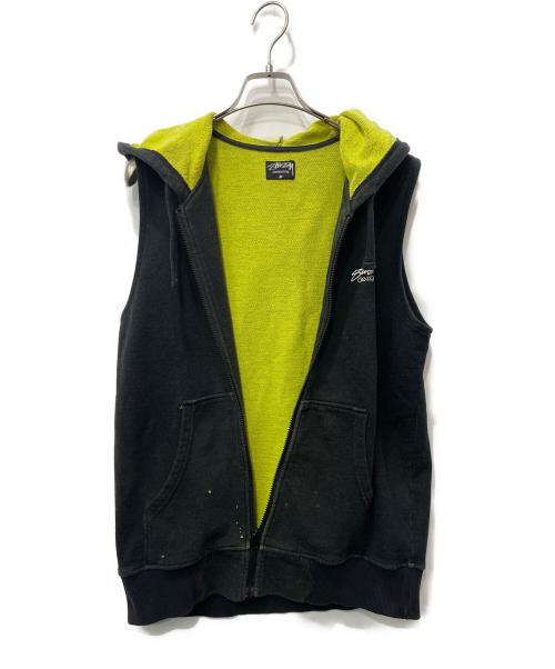 stussy（ステューシー）stussy (ステューシー) ベスト ブラック×グリーン サイズ:Mの古着・服飾アイテム