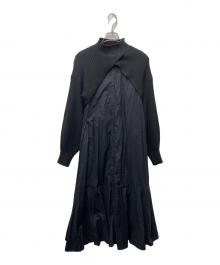 Snidel（スナイデル）の古着「ワンピースセーターセット」｜ブラック