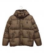 POLO RALPH LAURENポロ・ラルフローレン）の古着「ウォーターリペラント ハウンドトゥースダウンジャケット」｜ベージュ×ブラウン