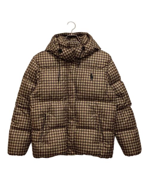 POLO RALPH LAUREN（ポロ・ラルフローレン）POLO RALPH LAUREN (ポロ・ラルフローレン) ウォーターリペラント ハウンドトゥースダウンジャケット ベージュ×ブラウン サイズ:Sの古着・服飾アイテム