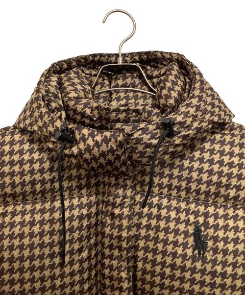 POLO RALPH LAUREN（ポロ・ラルフローレン）POLO RALPH LAUREN (ポロ・ラルフローレン) ウォーターリペラント ハウンドトゥースダウンジャケット ベージュ×ブラウン サイズ:Sの古着・服飾アイテム