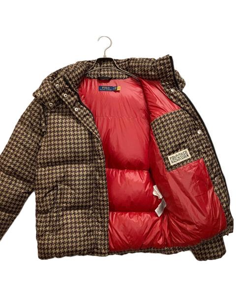 POLO RALPH LAUREN（ポロ・ラルフローレン）POLO RALPH LAUREN (ポロ・ラルフローレン) ウォーターリペラント ハウンドトゥースダウンジャケット ベージュ×ブラウン サイズ:Sの古着・服飾アイテム