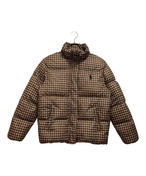 POLO RALPH LAUREN（ポロ・ラルフローレン）POLO RALPH LAUREN (ポロ・ラルフローレン) ウォーターリペラント ハウンドトゥースダウンジャケット ベージュ×ブラウン サイズ:Sの古着・服飾アイテム