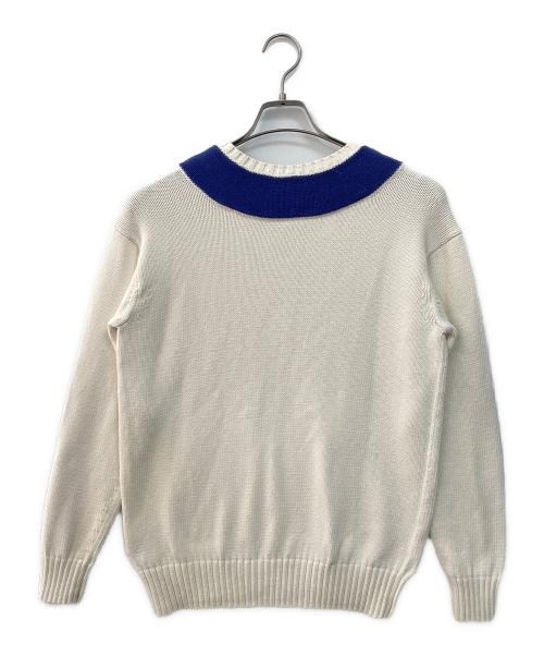 POLO RALPH LAUREN（ポロ・ラルフローレン）POLO RALPH LAUREN (ポロ・ラルフローレン) 厚手ニット ホワイト×ブルー サイズ:XSの古着・服飾アイテム