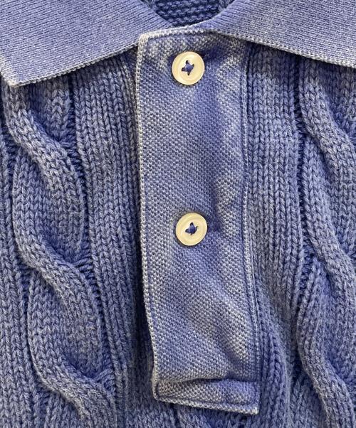 POLO RALPH LAUREN（ポロ・ラルフローレン）POLO RALPH LAUREN (ポロ・ラルフローレン) ケーブルニットノースリーブポロシャツ ネイビー サイズ:XSの古着・服飾アイテム