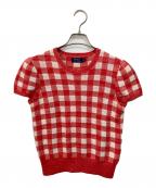 POLO RALPH LAURENポロ・ラルフローレン）の古着「半袖ニット」｜ピンク×ホワイト