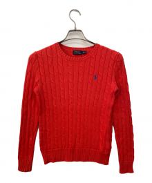 POLO RALPH LAUREN（ポロ・ラルフローレン）の古着「ケーブルニットセーター」｜オレンジ