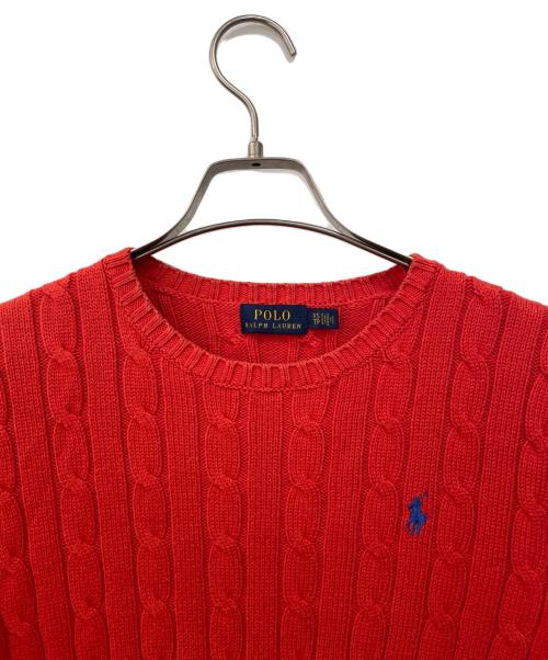 POLO RALPH LAUREN（ポロ・ラルフローレン）POLO RALPH LAUREN (ポロ・ラルフローレン) ケーブルニットセーター オレンジ サイズ:XSの古着・服飾アイテム