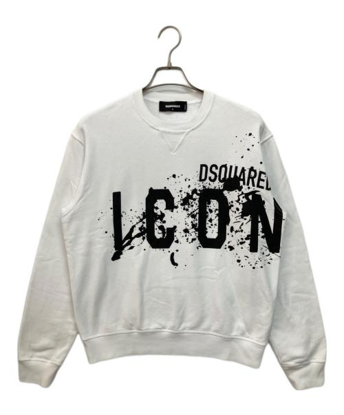 DSQUARED2（ディースクエアード）DSQUARED2 (ディースクエアード) スウェット ホワイト サイズ:Sの古着・服飾アイテム