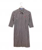 BURBERRY BLUE LABELバーバリー ブルー レーベル）の古着「シャツワンピース」｜ブラック×レッド