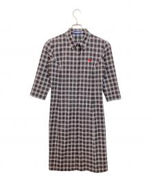 BURBERRY BLUE LABEL（バーバリー ブルー レーベル）の古着「シャツワンピース」｜ブラック×レッド