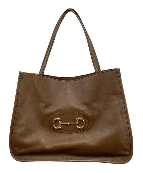GUCCI（グッチ）GUCCI (グッチ) ホースビット　トートバッグ ブラウンの古着・服飾アイテム