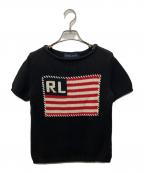 RALPH LAURENラルフローレン）の古着「半袖ニット」｜ブラック