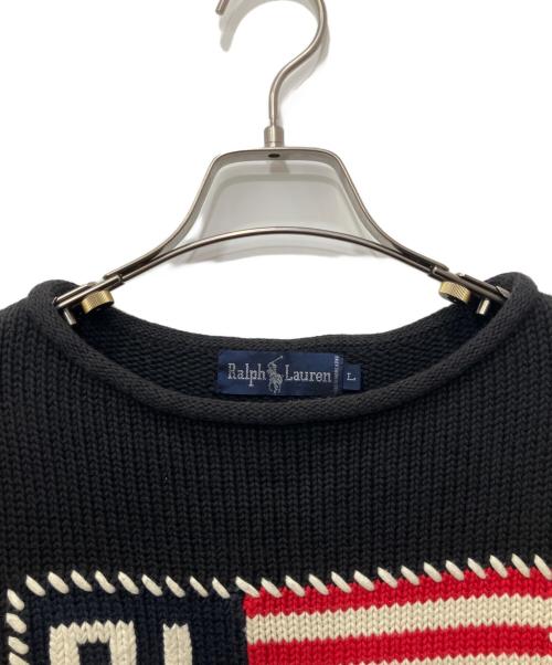 RALPH LAUREN（ラルフローレン）RALPH LAUREN (ラルフローレン) 半袖ニット ブラック サイズ:Lの古着・服飾アイテム