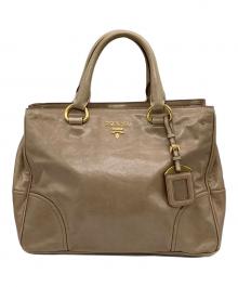 PRADA（プラダ）の古着「VITELLO SHINE　2WAYバッグ」｜ベージュ