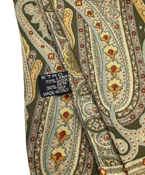 ETRO（エトロ）ETRO (エトロ) スカーフ ベージュ×グリーンの古着・服飾アイテム