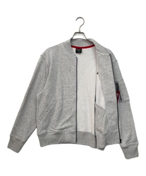 ALPHA（アルファ）ALPHA (アルファ) ジップジャケット ライトグレー サイズ:Mの古着・服飾アイテム