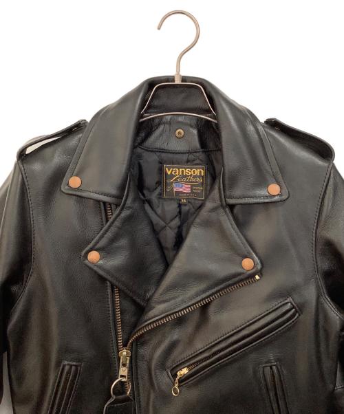 VANSON（バンソン）VANSON (バンソン) C2ダブルライダースジャケット ブラック サイズ:34の古着・服飾アイテム