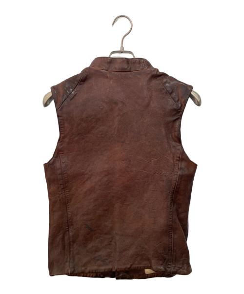 ALEXANDER McQUEEN（アレキサンダーマックイーン）ALEXANDER McQUEEN (アレキサンダーマックイーン) レザーベスト ブラウン サイズ:表記無しの古着・服飾アイテム