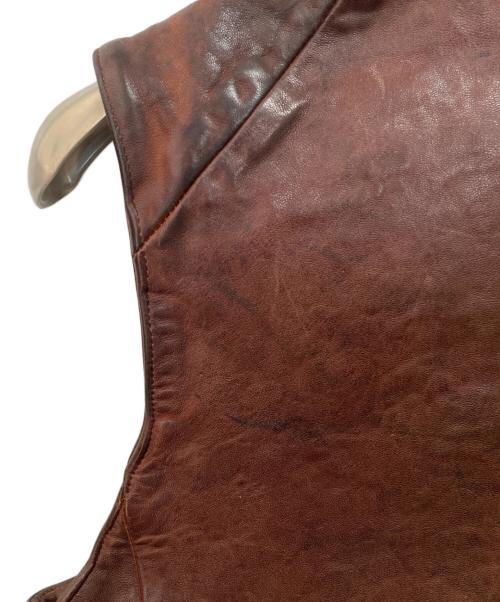 ALEXANDER McQUEEN（アレキサンダーマックイーン）ALEXANDER McQUEEN (アレキサンダーマックイーン) レザーベスト ブラウン サイズ:表記無しの古着・服飾アイテム
