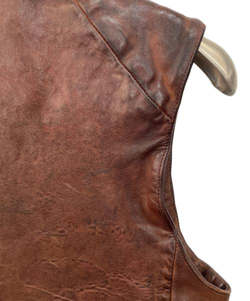 ALEXANDER McQUEEN（アレキサンダーマックイーン）ALEXANDER McQUEEN (アレキサンダーマックイーン) レザーベスト ブラウン サイズ:表記無しの古着・服飾アイテム