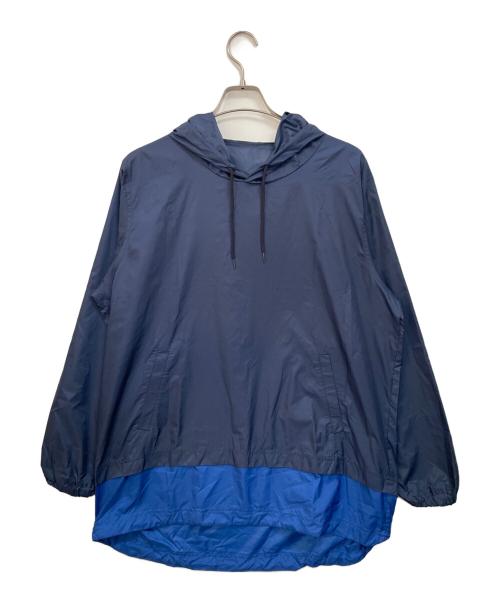 uniform experiment（ユニフォームエクスペリメント）uniform experiment (ユニフォームエクスペリメント) FAKE LAYERED LONG ANORAK ネイビー×ブルー サイズ:1の古着・服飾アイテム