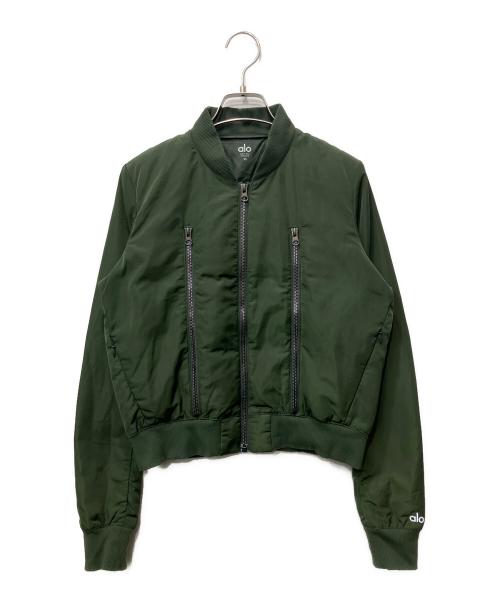 alo yoga（アローヨガ）ALO Yoga (アローヨガ) ジップアップブルゾン グリーン サイズ:XSの古着・服飾アイテム