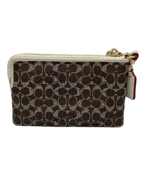 COACH（コーチ）COACH (コーチ) ミニポーチ ブラウン×ホワイトの古着・服飾アイテム