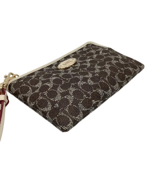COACH（コーチ）COACH (コーチ) ミニポーチ ブラウン×ホワイトの古着・服飾アイテム