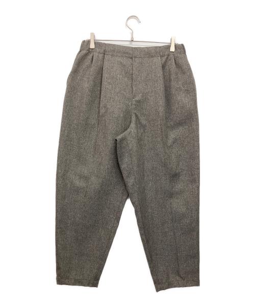 mizuiro-ind（ミズイロインド）mizuiro-ind (ミズイロインド) タックパンツ グレー×ブラウン サイズ:記載無しの古着・服飾アイテム