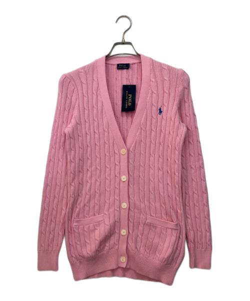POLO RALPH LAUREN（ポロ・ラルフローレン）POLO RALPH LAUREN (ポロ・ラルフローレン) 薄手カーディガン ピンク サイズ:Mの古着・服飾アイテム