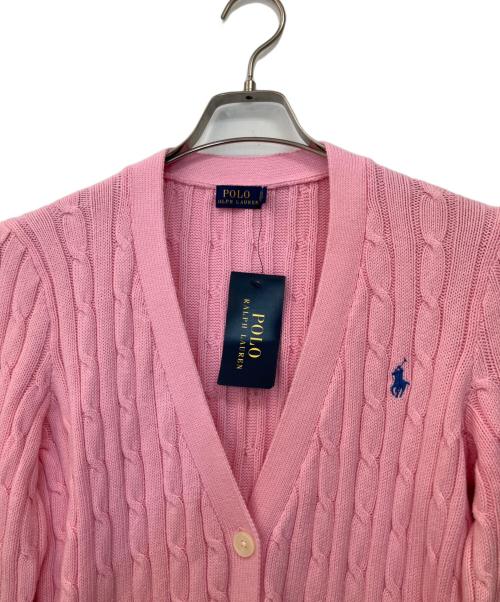 POLO RALPH LAUREN（ポロ・ラルフローレン）POLO RALPH LAUREN (ポロ・ラルフローレン) 薄手カーディガン ピンク サイズ:Mの古着・服飾アイテム