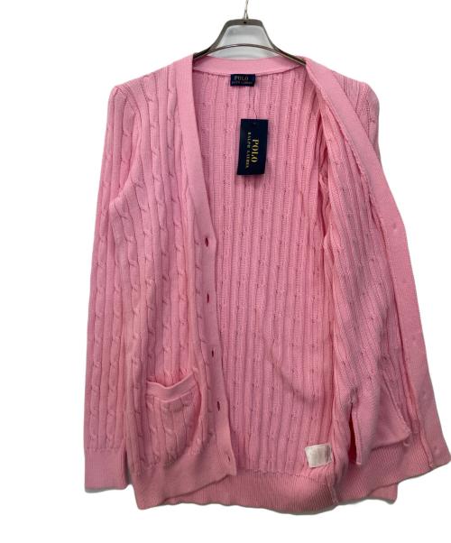 POLO RALPH LAUREN（ポロ・ラルフローレン）POLO RALPH LAUREN (ポロ・ラルフローレン) 薄手カーディガン ピンク サイズ:Mの古着・服飾アイテム