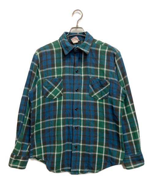 big mac（ビッグマック）BIG MAC (ビッグマック) チェックシャツ ブルー×グリーン サイズ:Mの古着・服飾アイテム