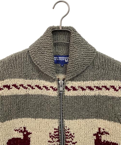 COMME des GARCONS JUNYA WATANABE MAN（コム デ ギャルソン ジュンヤ ワタナベ マン）COMME des GARCONS JUNYA WATANABE MAN (コムデギャルソンジュンヤワタナベマン) カウチンニットカーディガン グレー×アイボリー サイズ:Mの古着・服飾アイテム