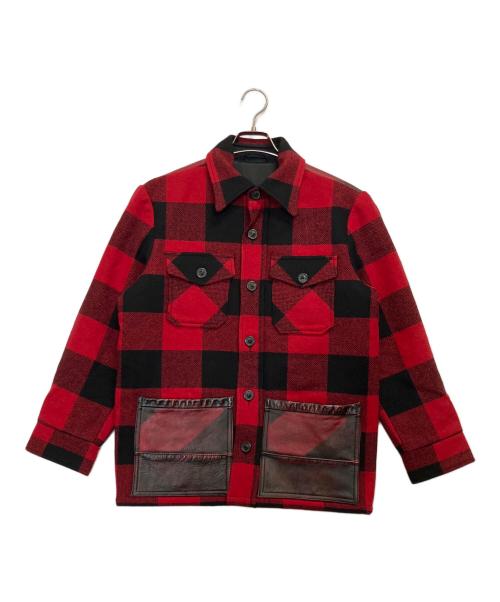 Martin Margiela 10（マルタン・マルジェラ 10）Martin Margiela 10 (マルタン・マルジェラ 10) ウールジャケット レッド×ブラック サイズ:44の古着・服飾アイテム