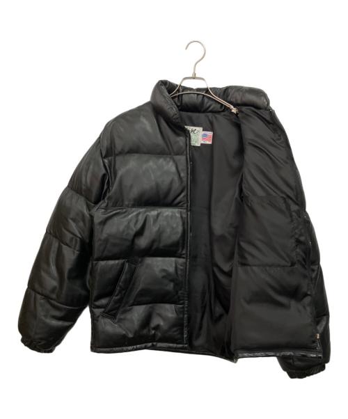 Schott（ショット）Schott (ショット) レザーダウンジャケット ブラック サイズ:40の古着・服飾アイテム